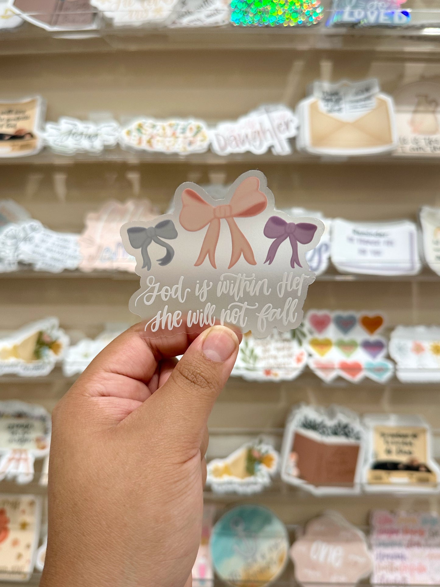 Clear Bow Sticker | 3.0"x2.7"