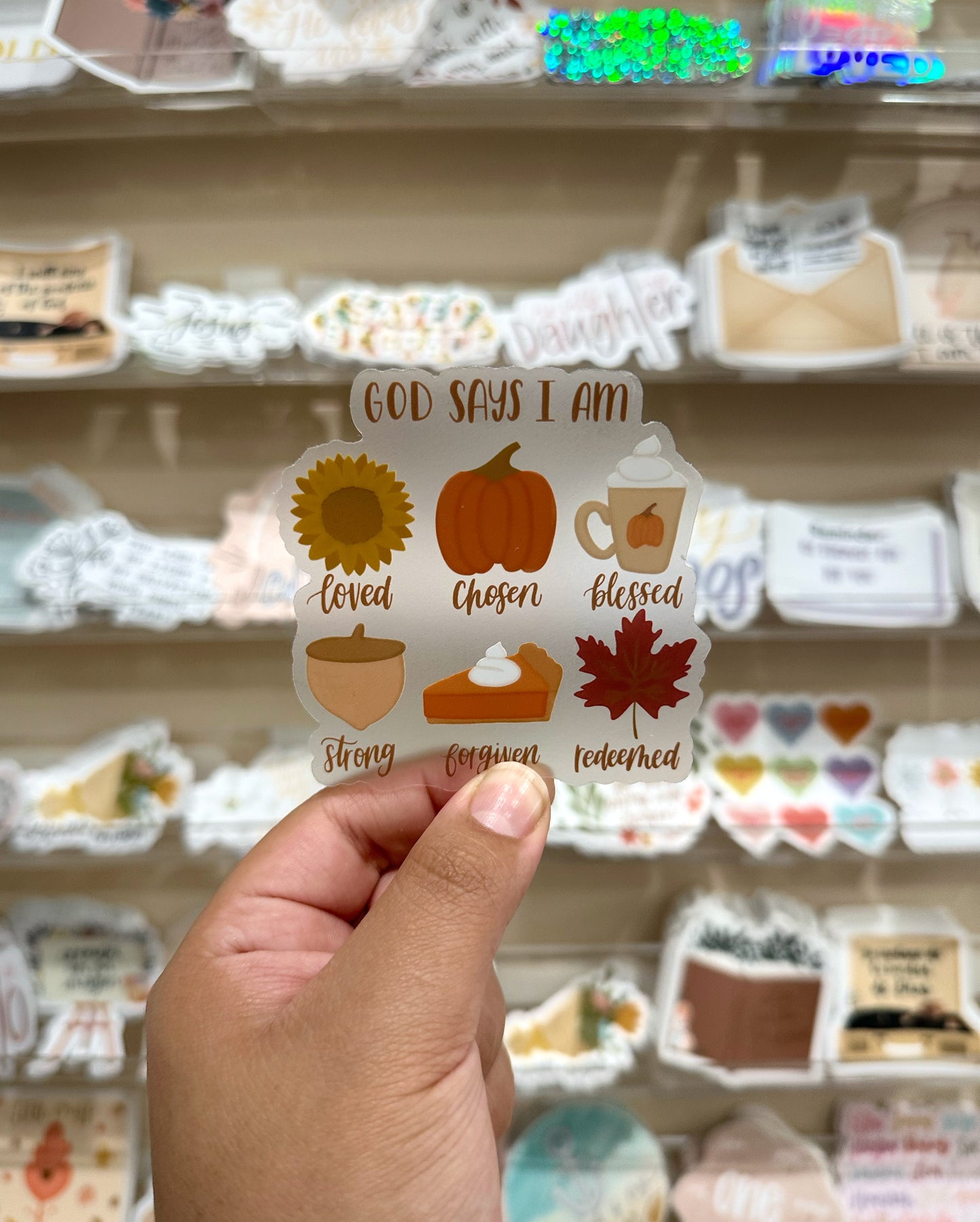 Clear Fall Affirmations Sticker | 3.0"x3.0"