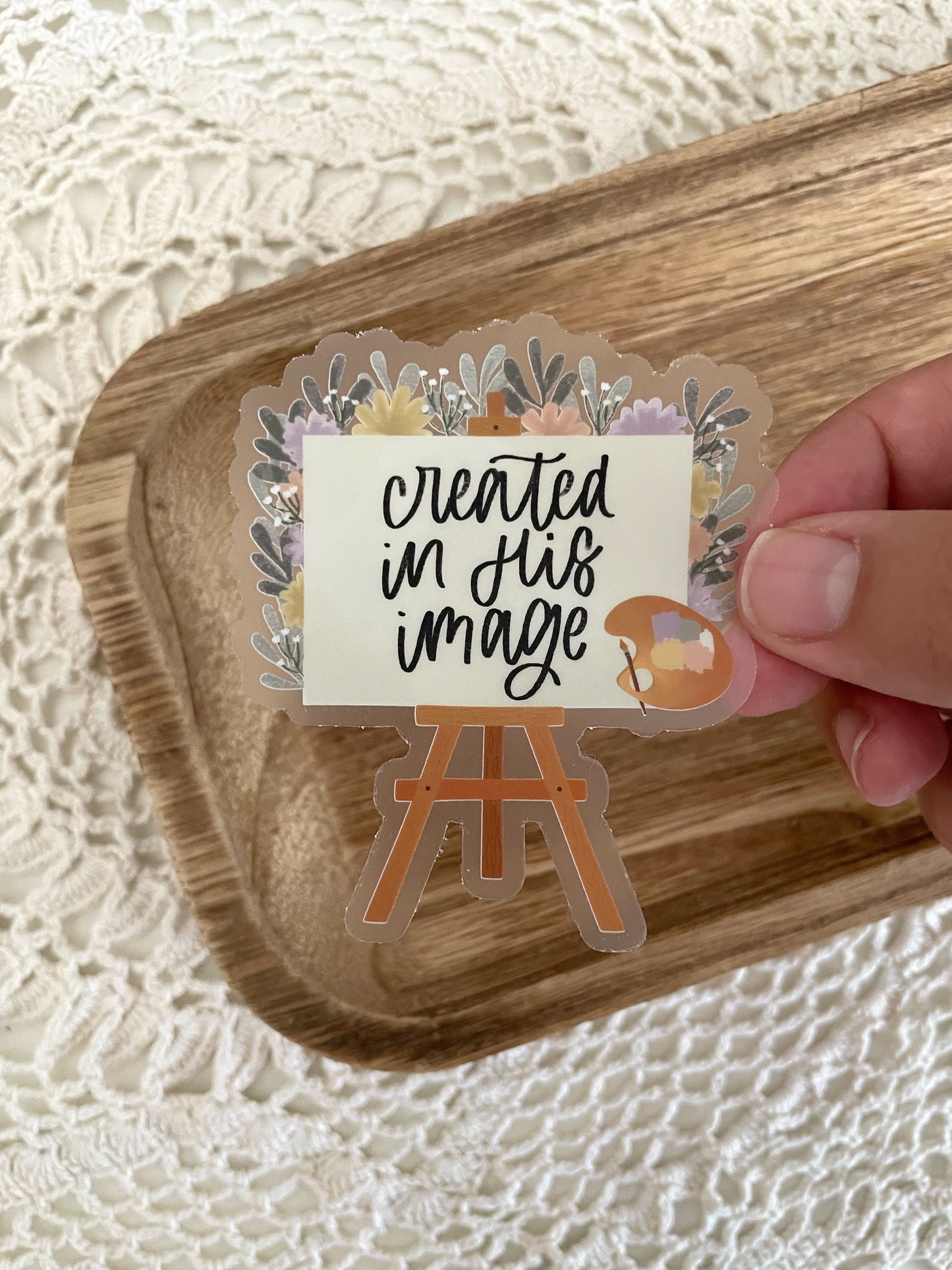 Clear Floral Canvas Sticker | 2.63"x3"