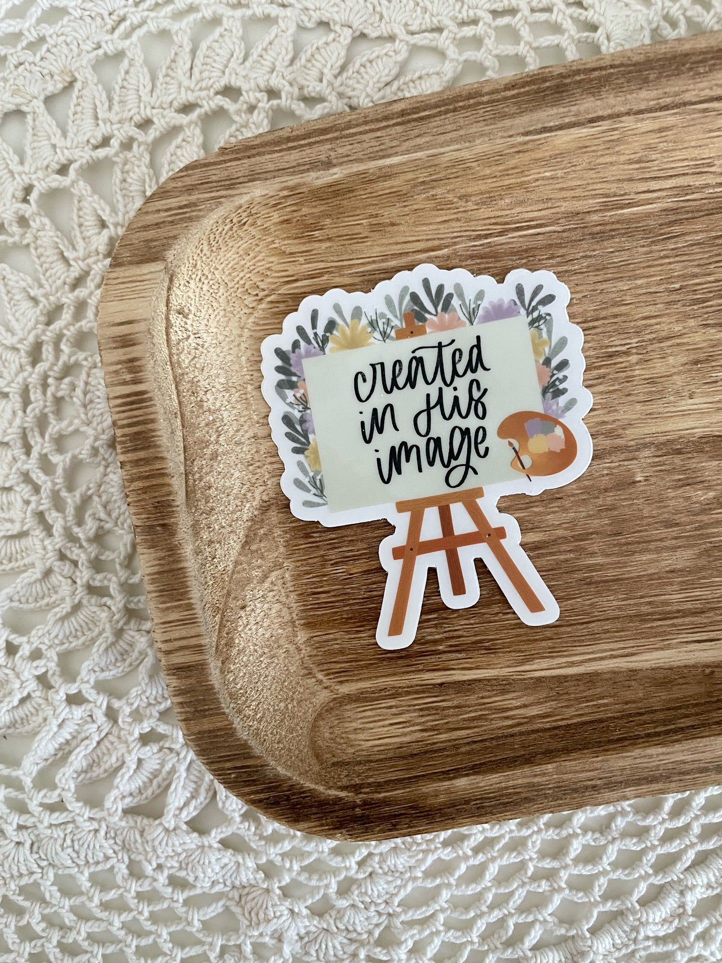 Clear Floral Canvas Sticker | 2.63"x3"
