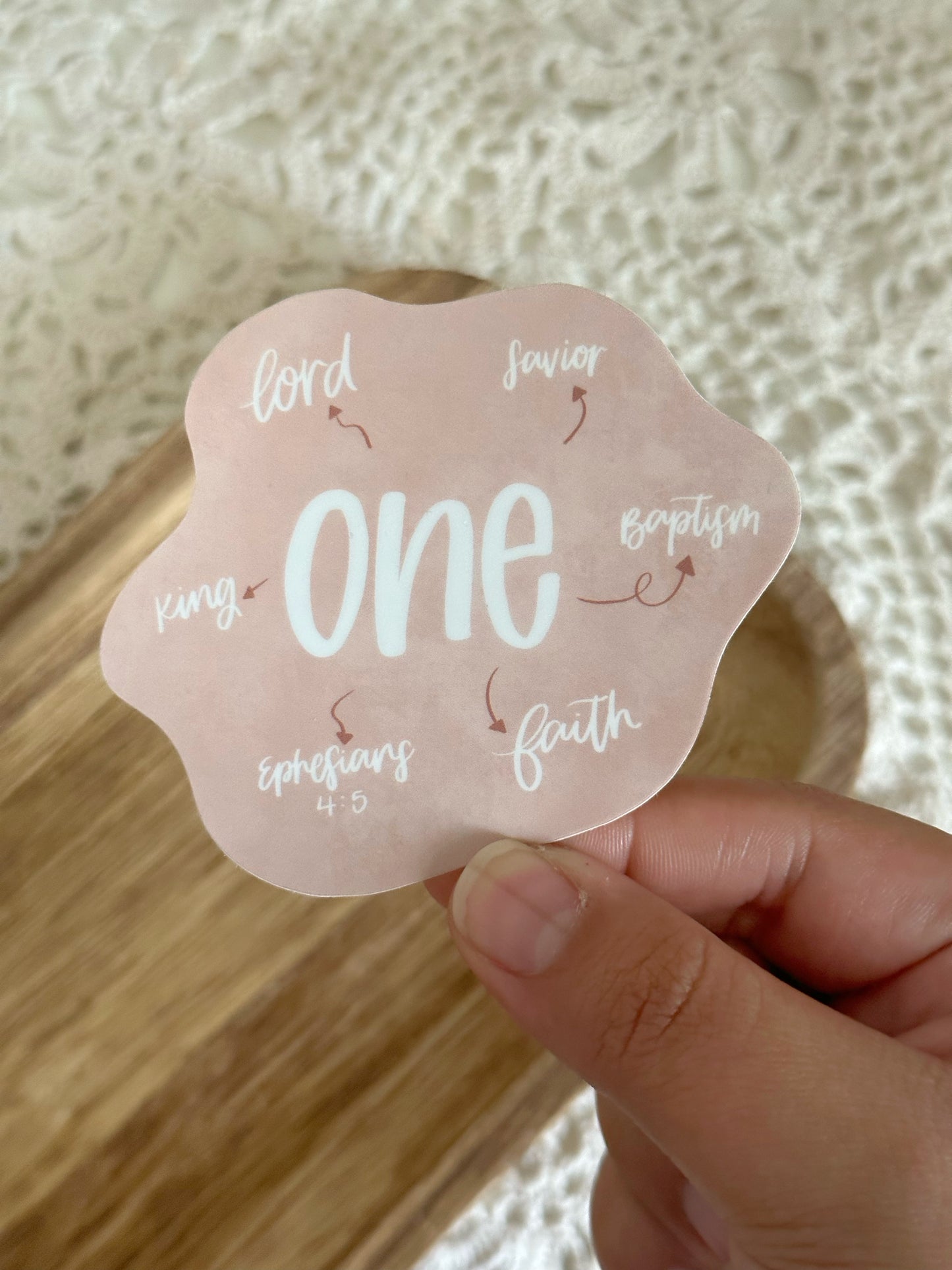 Die Cut Ephesians 4:5 Sticker | 3"x2.26"
