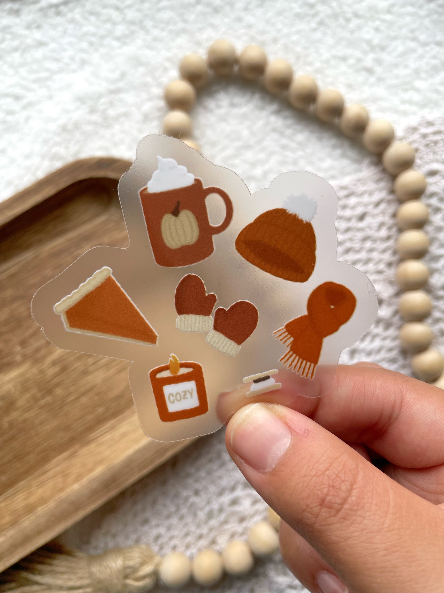 Clear Fall Favorites Sticker | 3.0"x2.7"