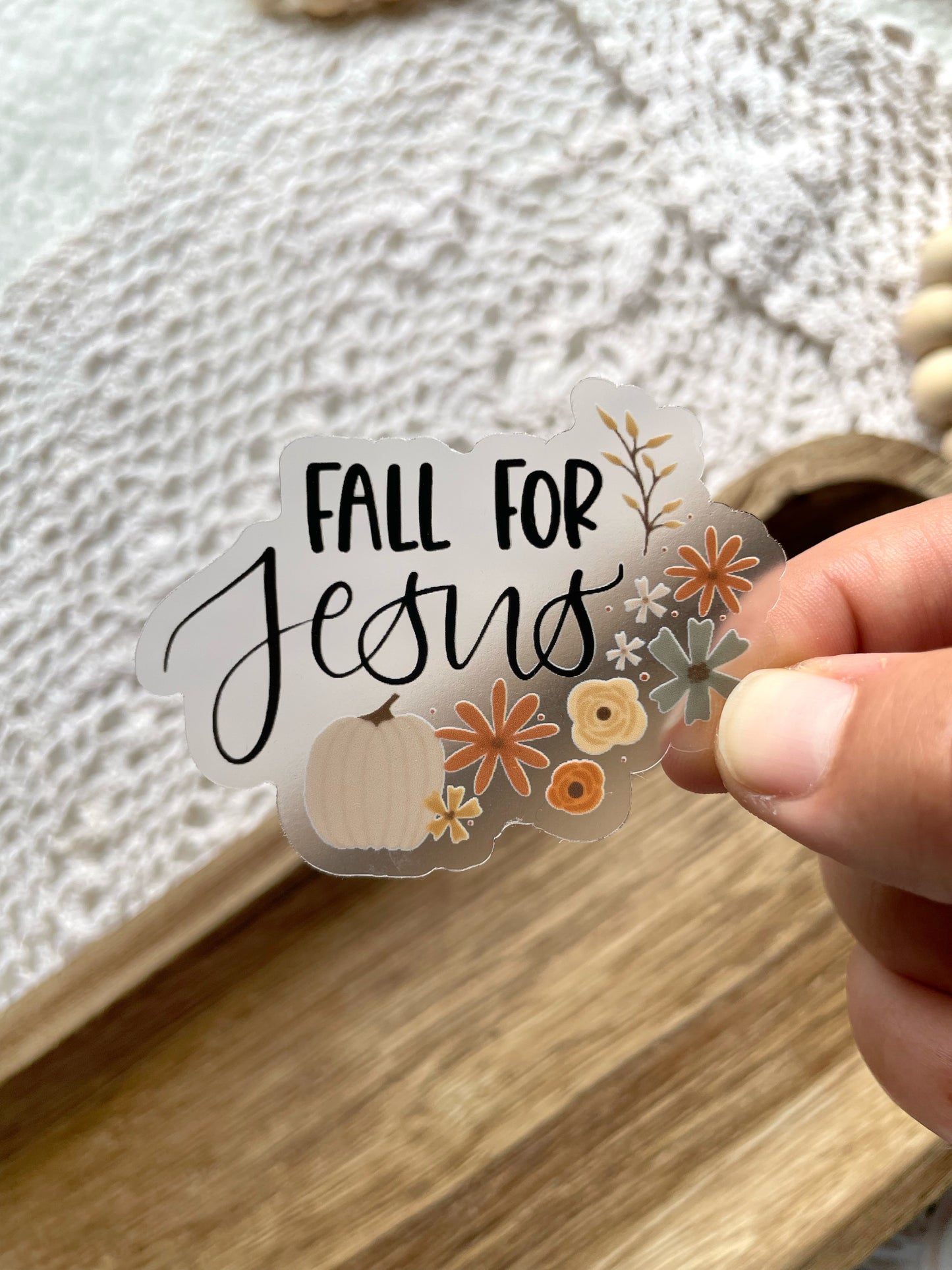 Clear Fall for Jesus Sticker | 2.5"x2.5"