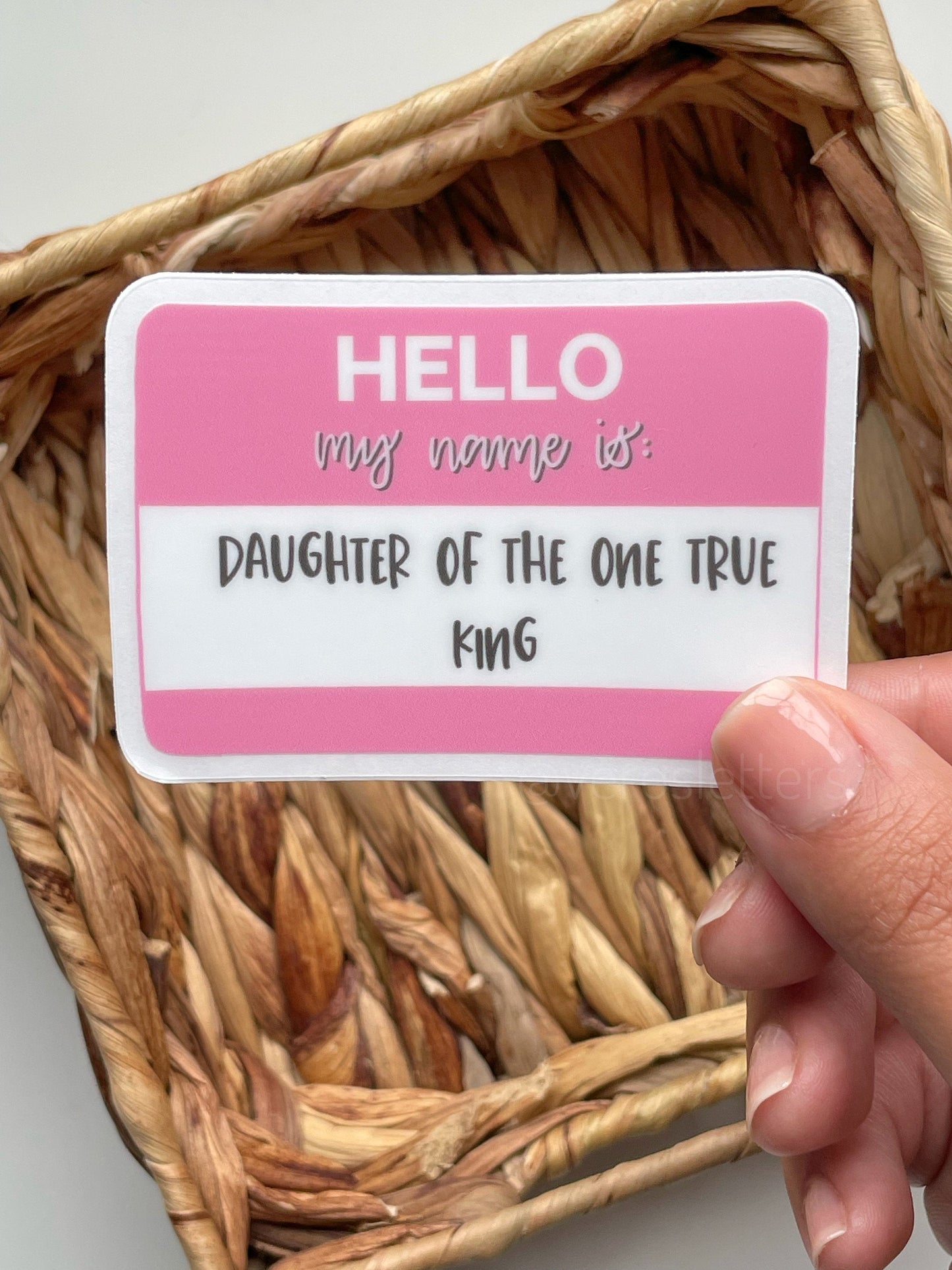 Clear Hello My Name Is Sticker | 3" x 2.08"