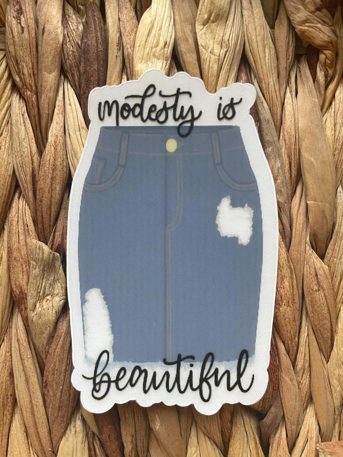 Clear Modesty Is Beautiful Sticker | 1.9"x3.0"