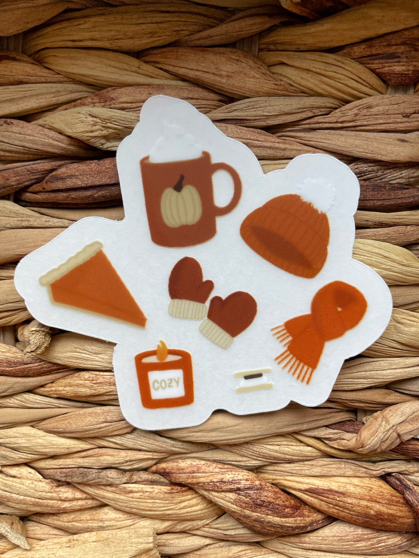 Clear Fall Favorites Sticker | 3.0"x2.7"
