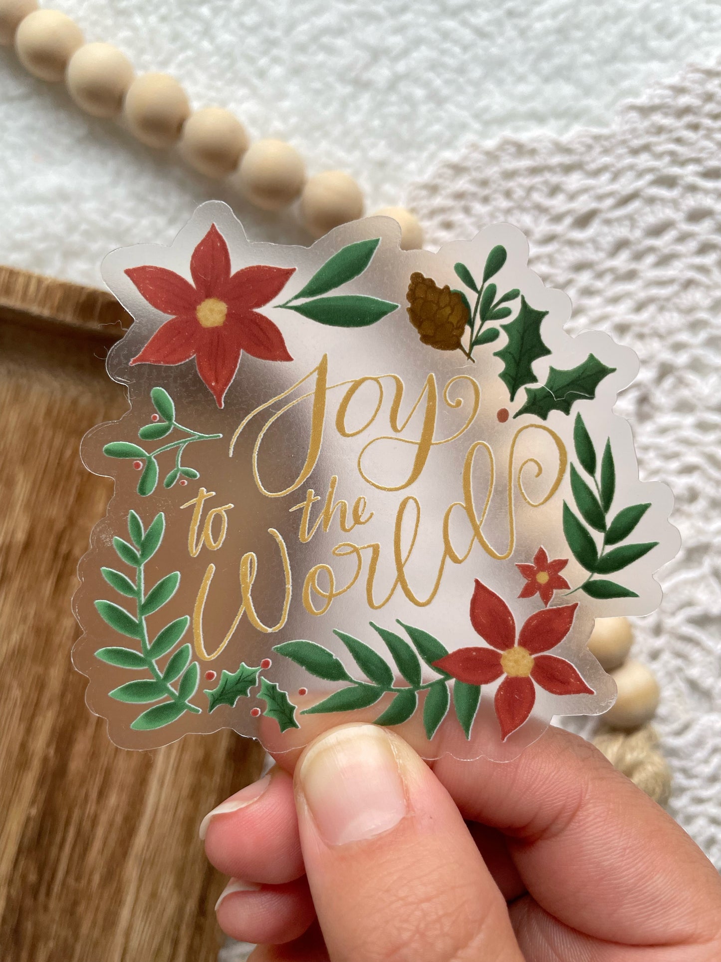 Clear Joy To The World Sticker | 3"x2.8"