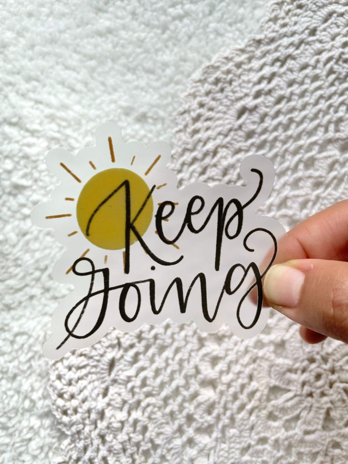 Clear Keep Going Sticker | 3”x2.7"