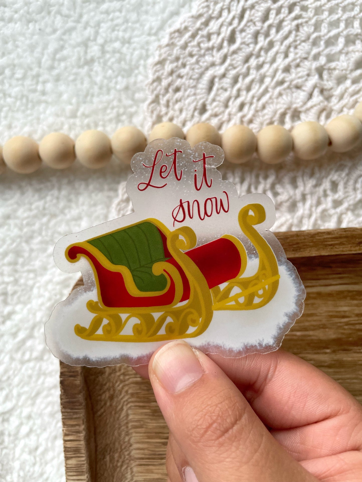 Clear Let It Snow Sticker | 3"x2.5"