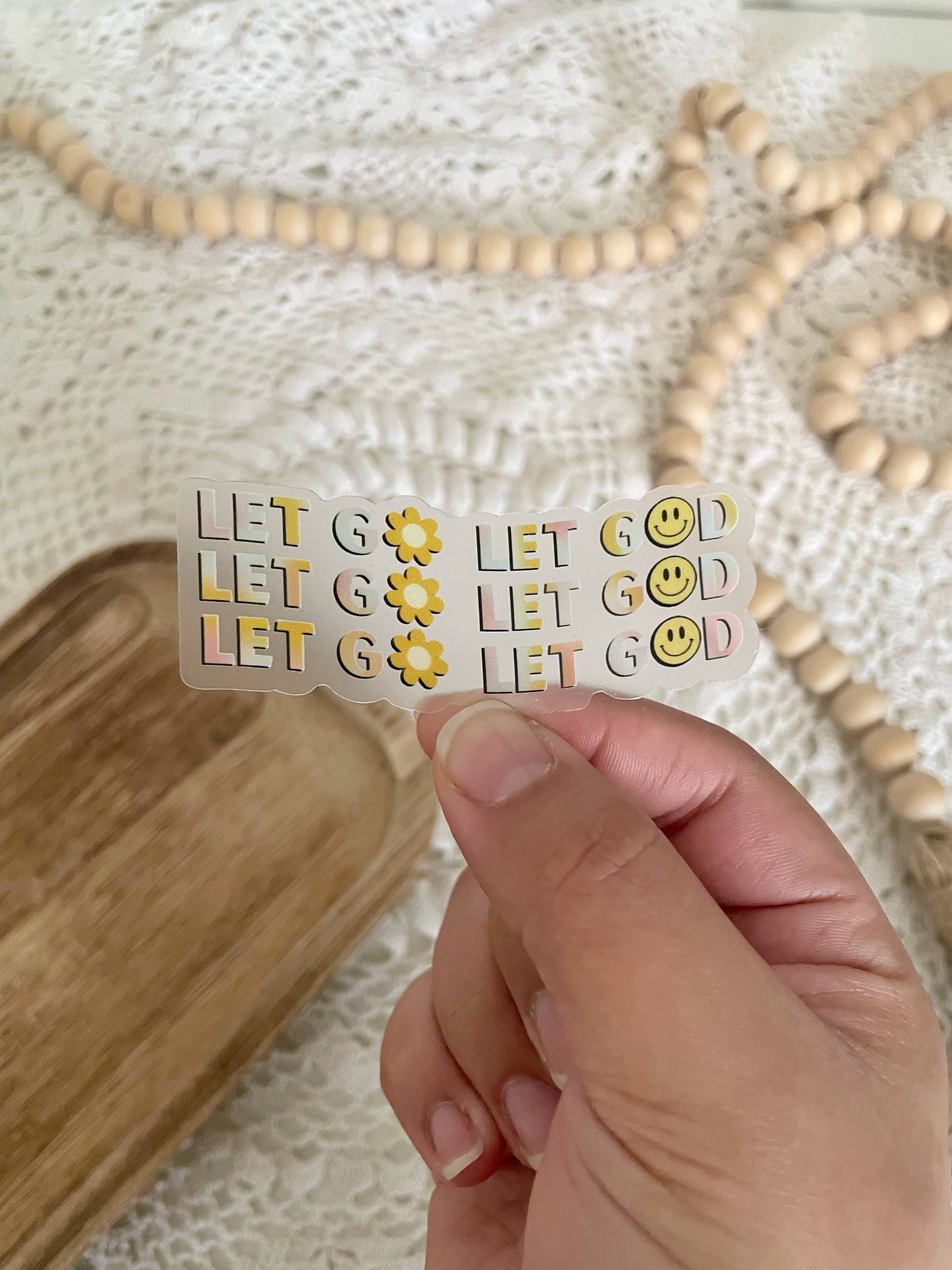 Clear Let Go Sticker | 3.0"x1.3"