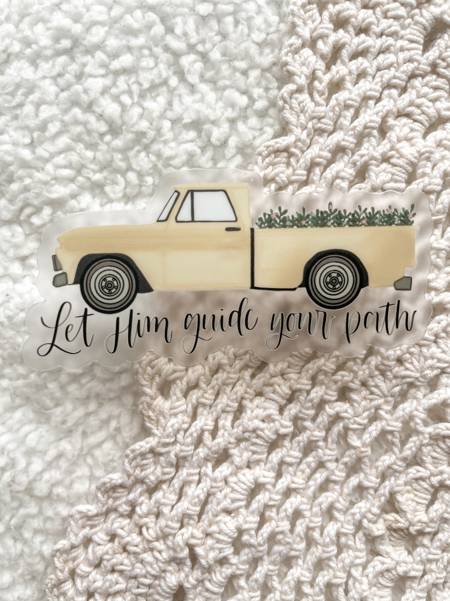 Clear Let Him Guide Your Path Sticker | 3"x1.47"