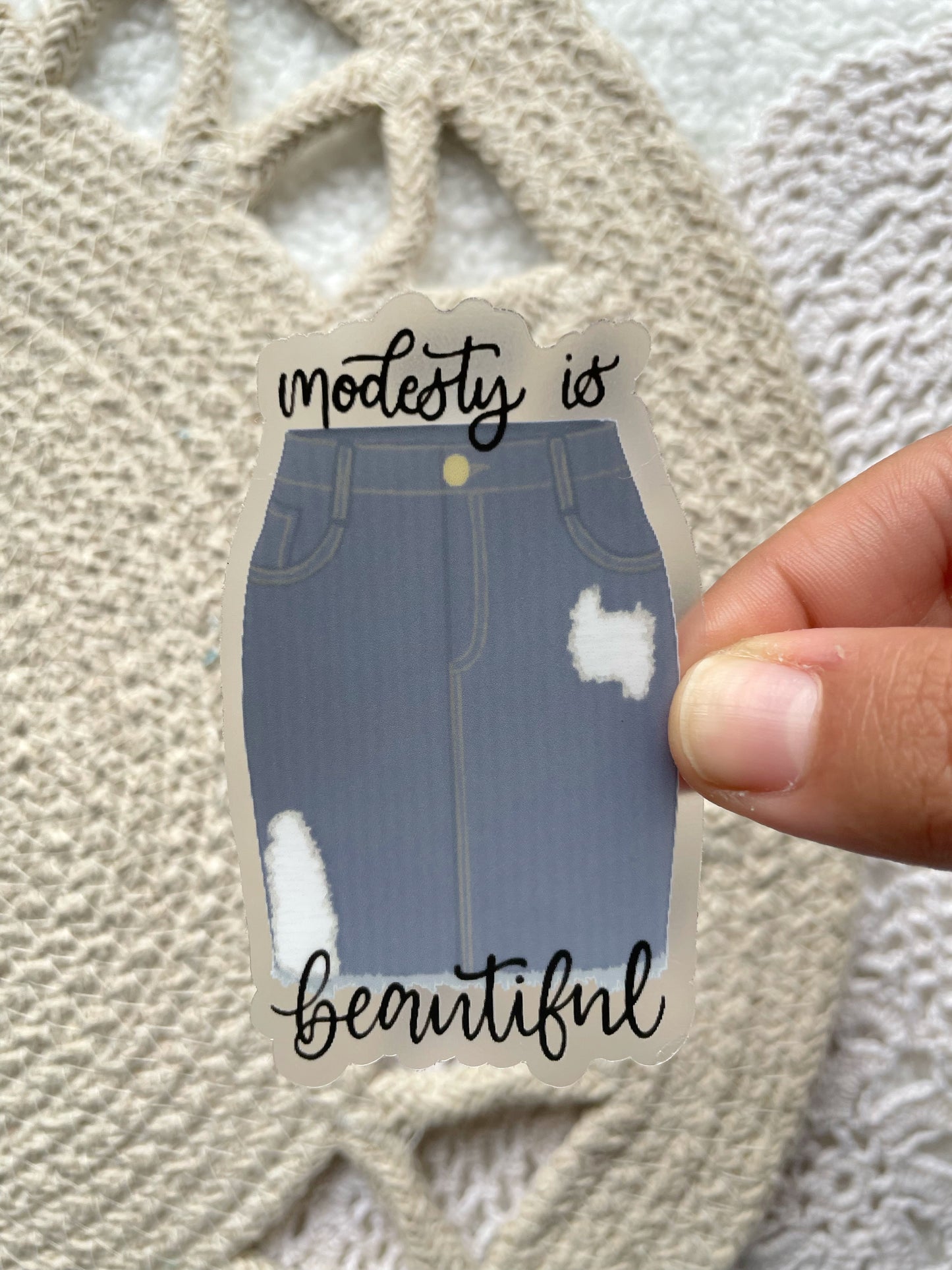 Clear Modesty Is Beautiful Sticker | 1.9"x3.0"