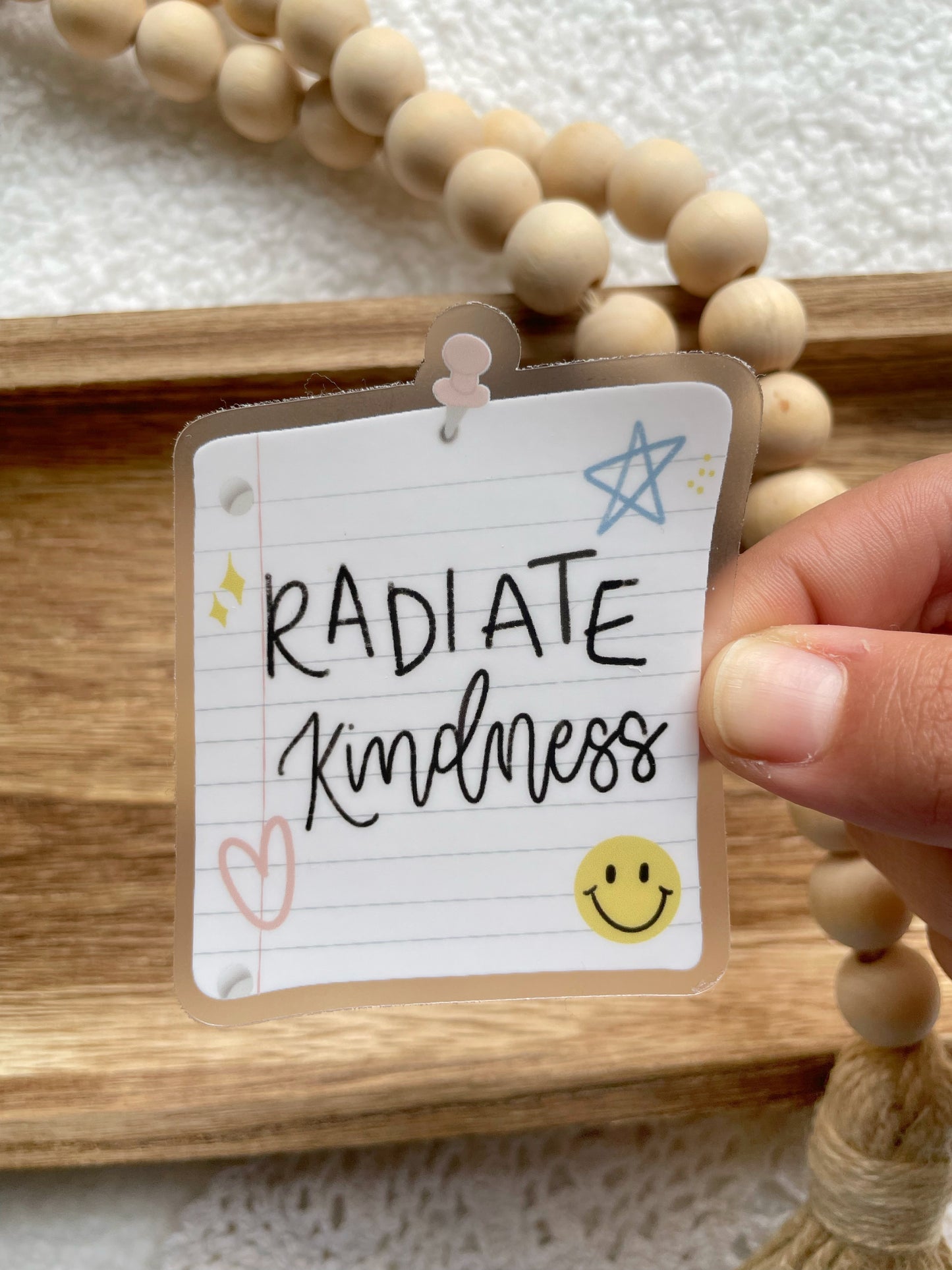 Clear Radiate Kindness Sticker | 2.53"x3"