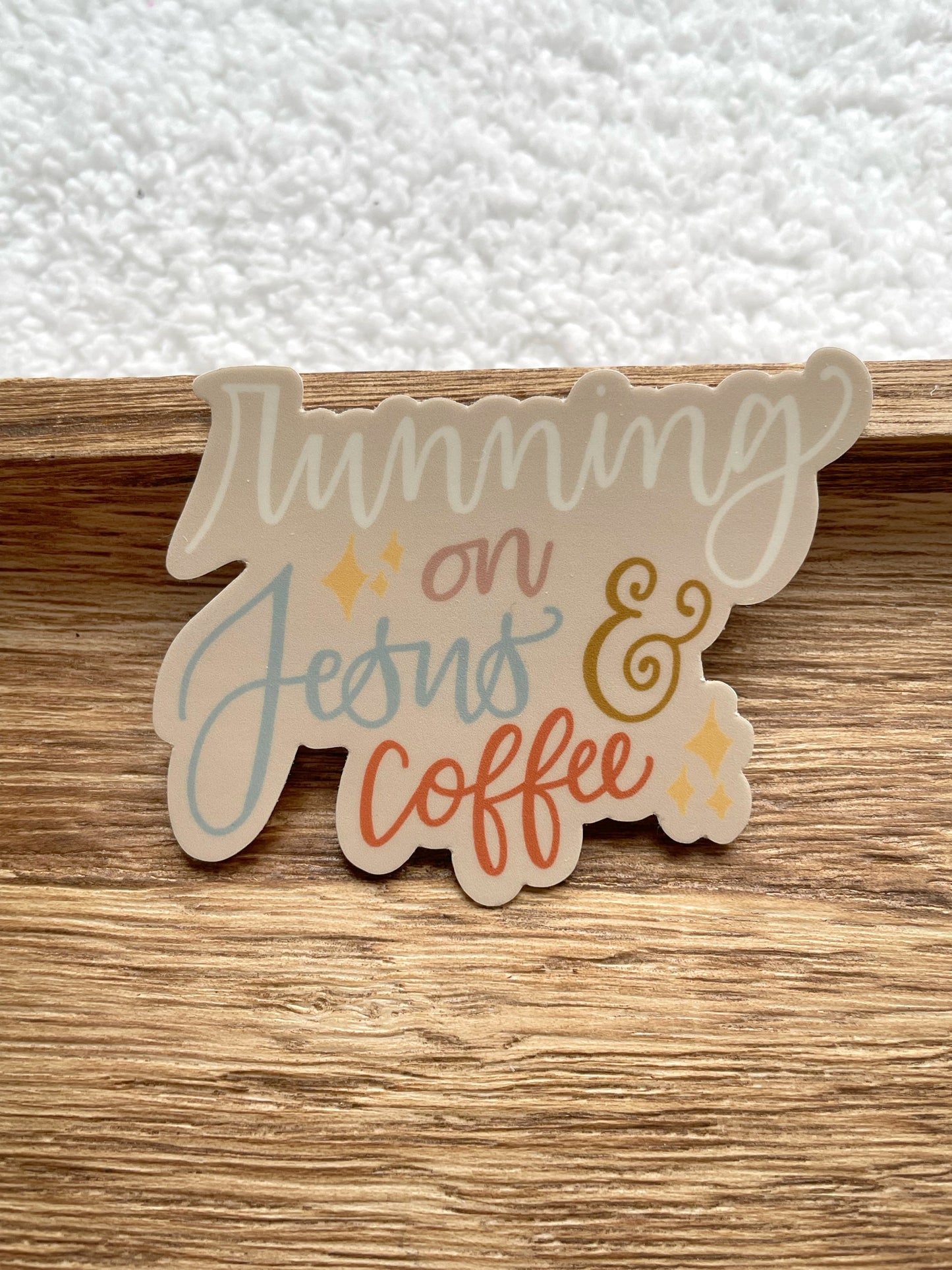 Die Cut Running On Jesus & Coffee Sticker | 3"x2.33"