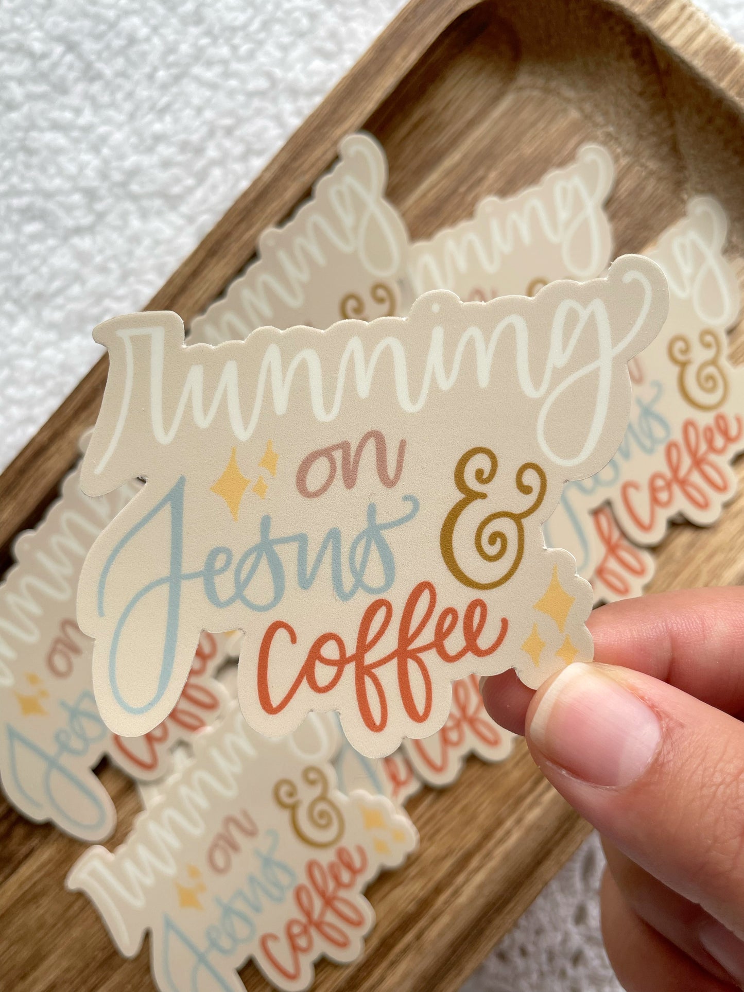 Die Cut Running On Jesus & Coffee Sticker | 3"x2.33"