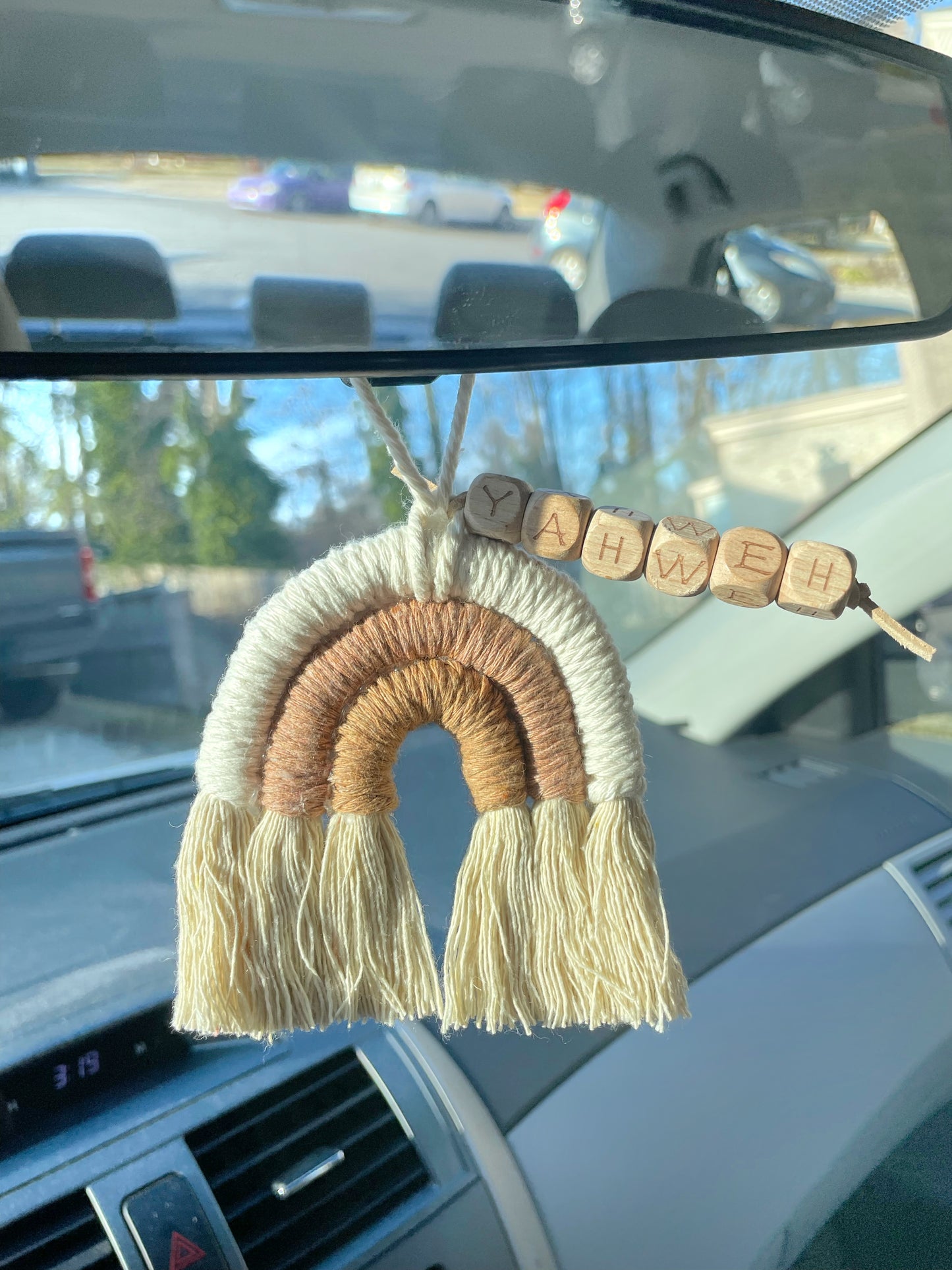 Yahweh Car Macrame Rainbow