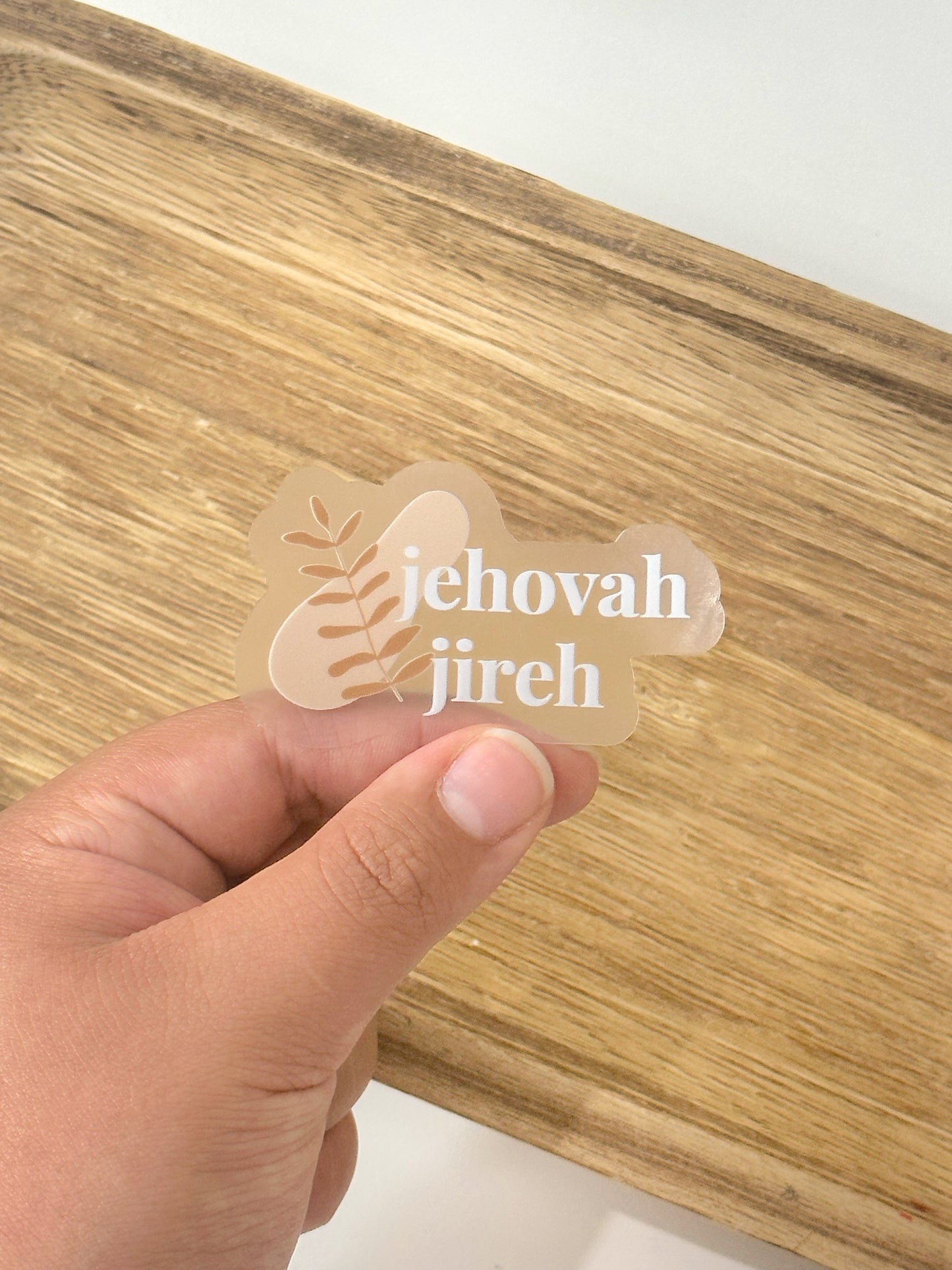 Clear Jehovah Jireh Sticker | 2.5"x1.6"