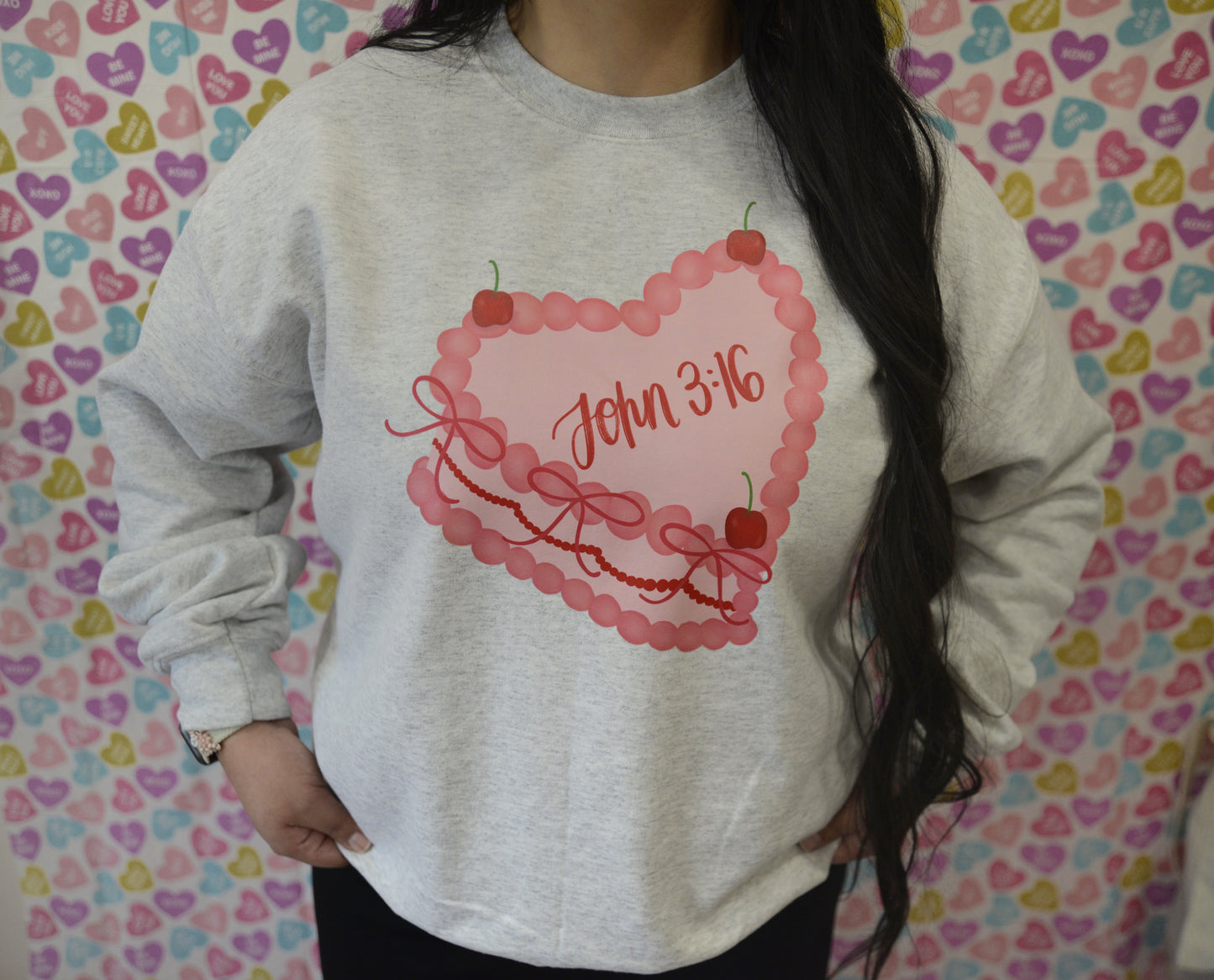 John 3:16 Coquette Cake Sweatshirt