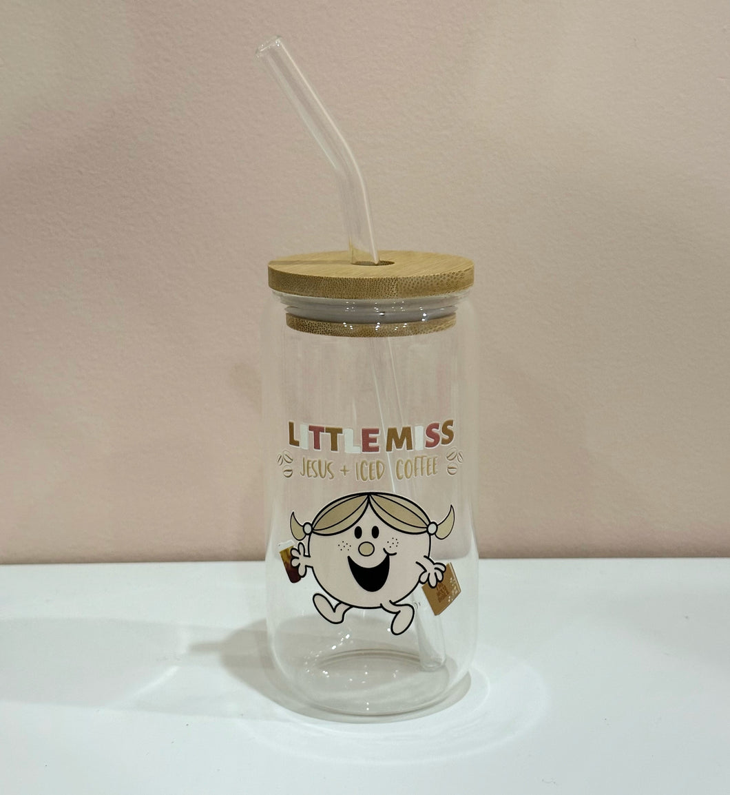 Little Miss Iced Coffee Glass Cup