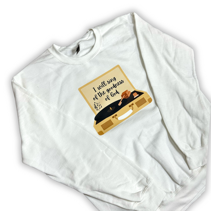 Record Player White Sweatshirt