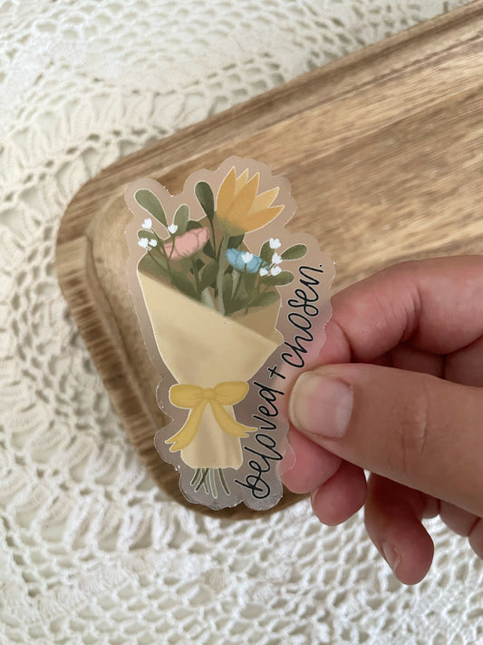 Clear Floral Bouquet Sticker | 1.82"x3"