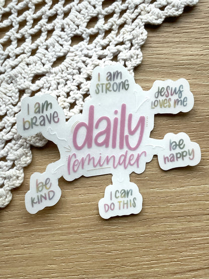 Clear Daily Reminder Sticker | 3"x2.54"