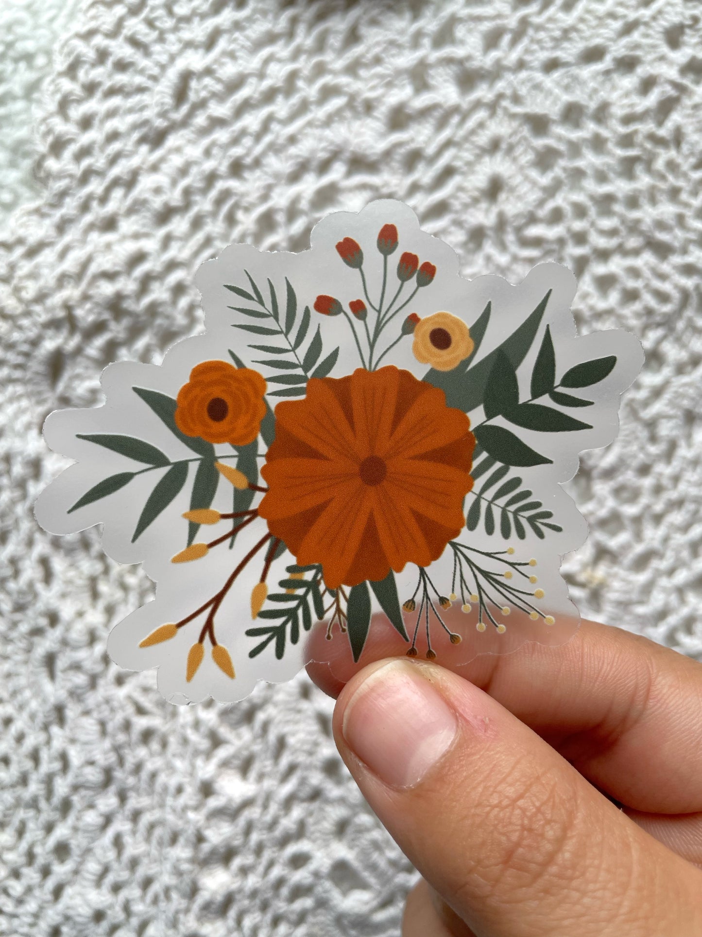 Clear Fall Florals Sticker | 3.0"x2.5"