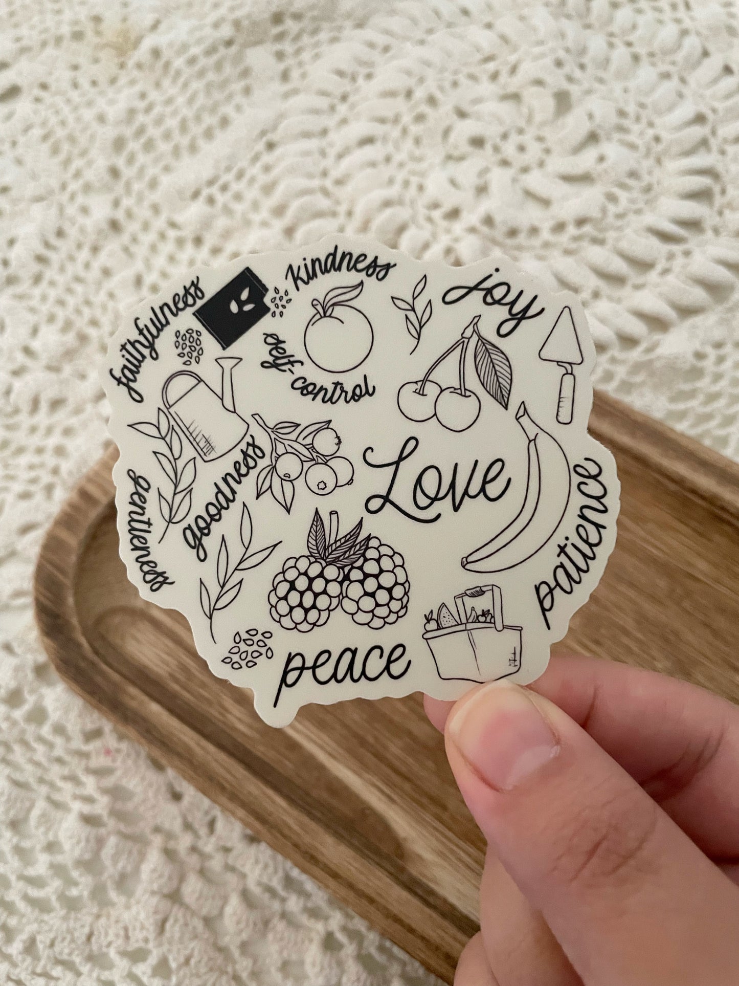 Die Cut Fruits Of The Spirit Sticker | 3"x2.92"