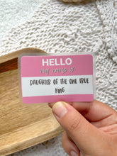 Load image into Gallery viewer, Clear Hello My Name Is Sticker | 3&quot; x 2.08&quot;
