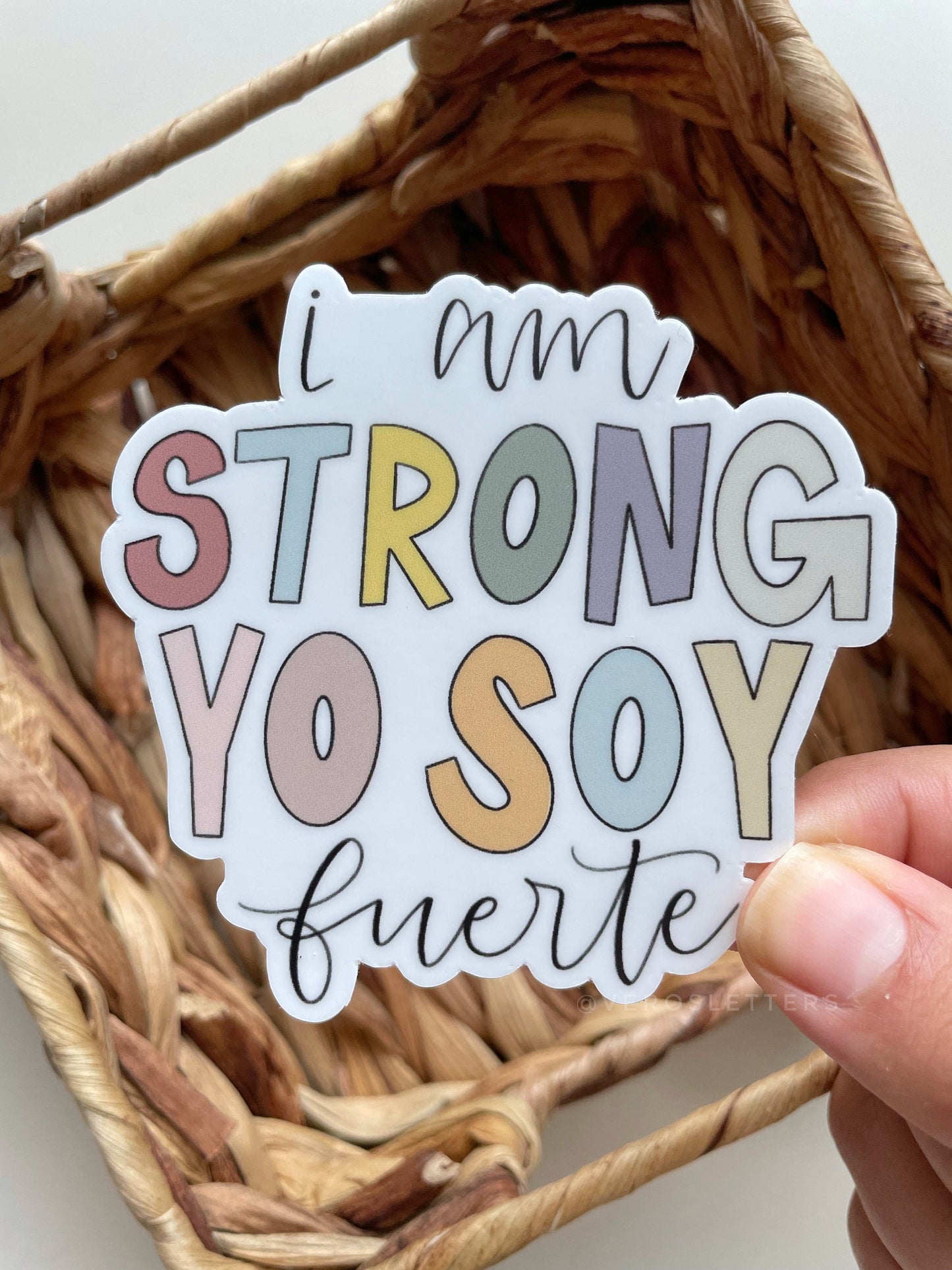 Die Cut I Am Strong Yo Soy Fuerte Sticker | 3”x2.29”