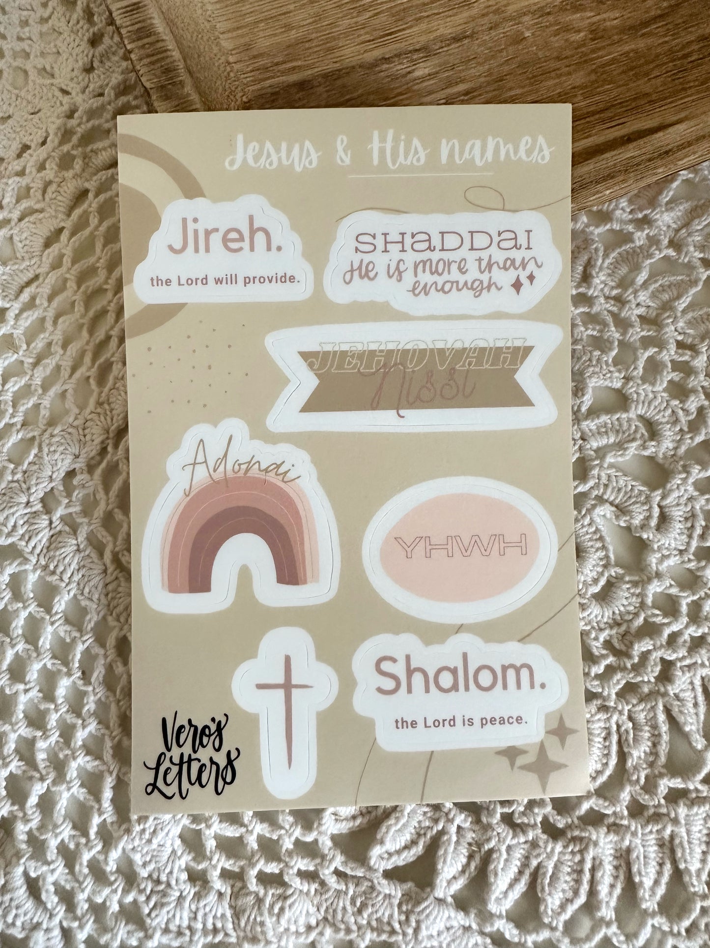 Jesus & His Names Sticker Sheet | 4x6