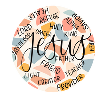 Load image into Gallery viewer, Jesus Bumper Sticker | 4.25&quot;x4.25&quot;
