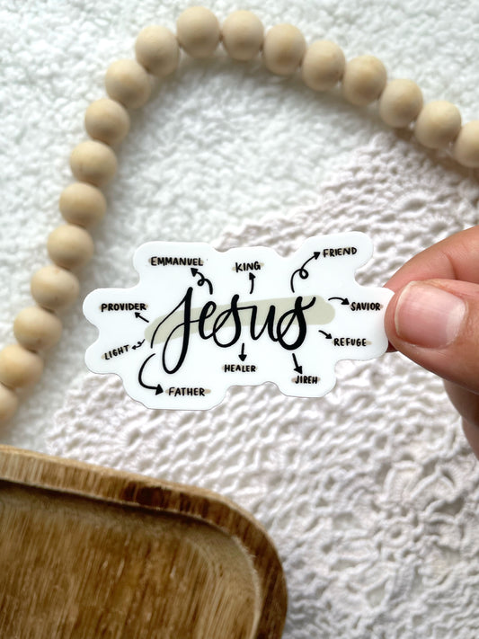 Die Cut Jesus Sticker | 2.5"x1.6"