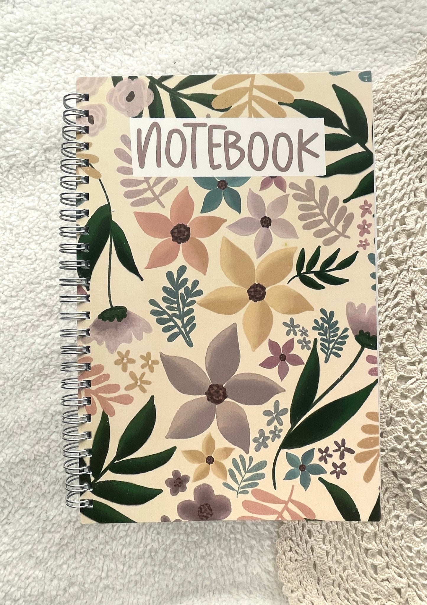 Yellow Floral Spiral Lined Notebook | 6"x9"