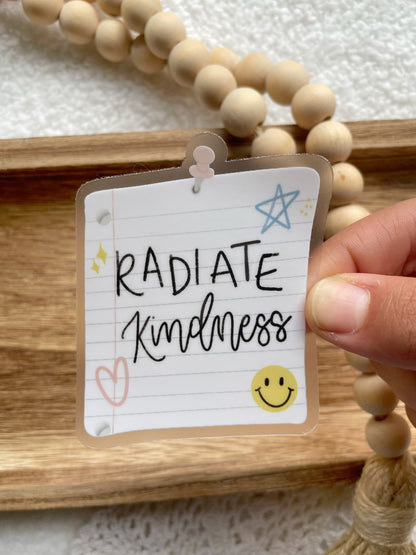 Clear Radiate Kindness Sticker | 2.53"x3"