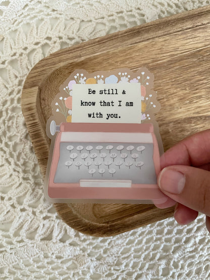 Clear Typewriter Sticker | 2.77"x3"
