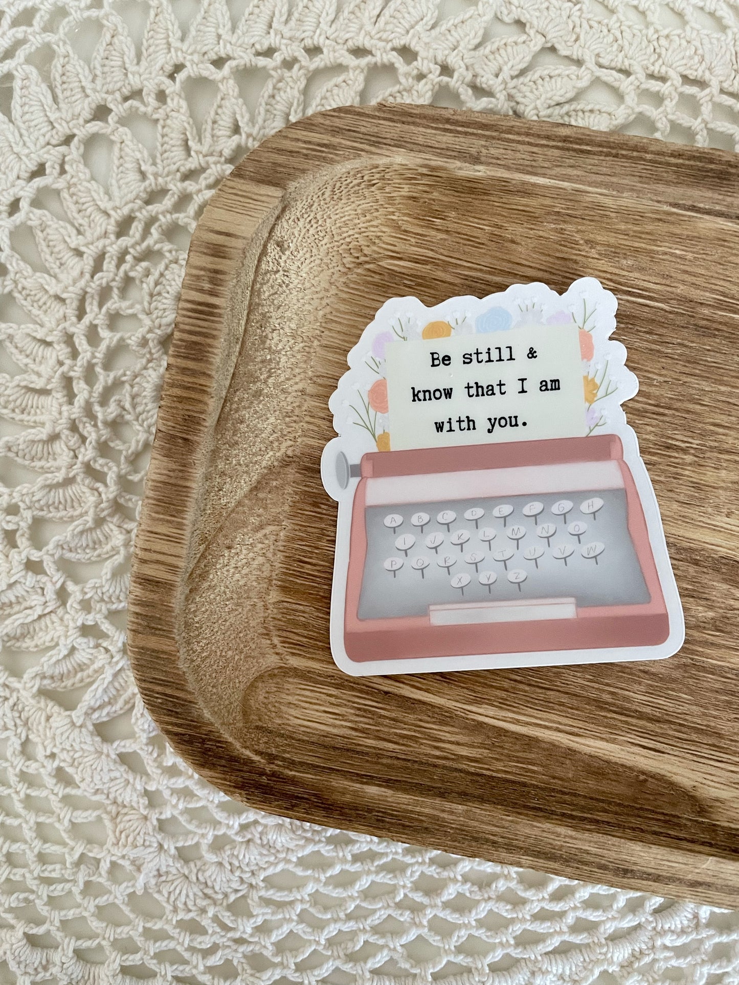 Clear Typewriter Sticker | 2.77"x3"